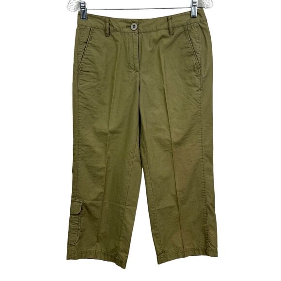 J. Jill Pants - J. Jill Capri Pants Genuine Fit Below Waist‎ Cargo Pocket Army Green Women Sz 2